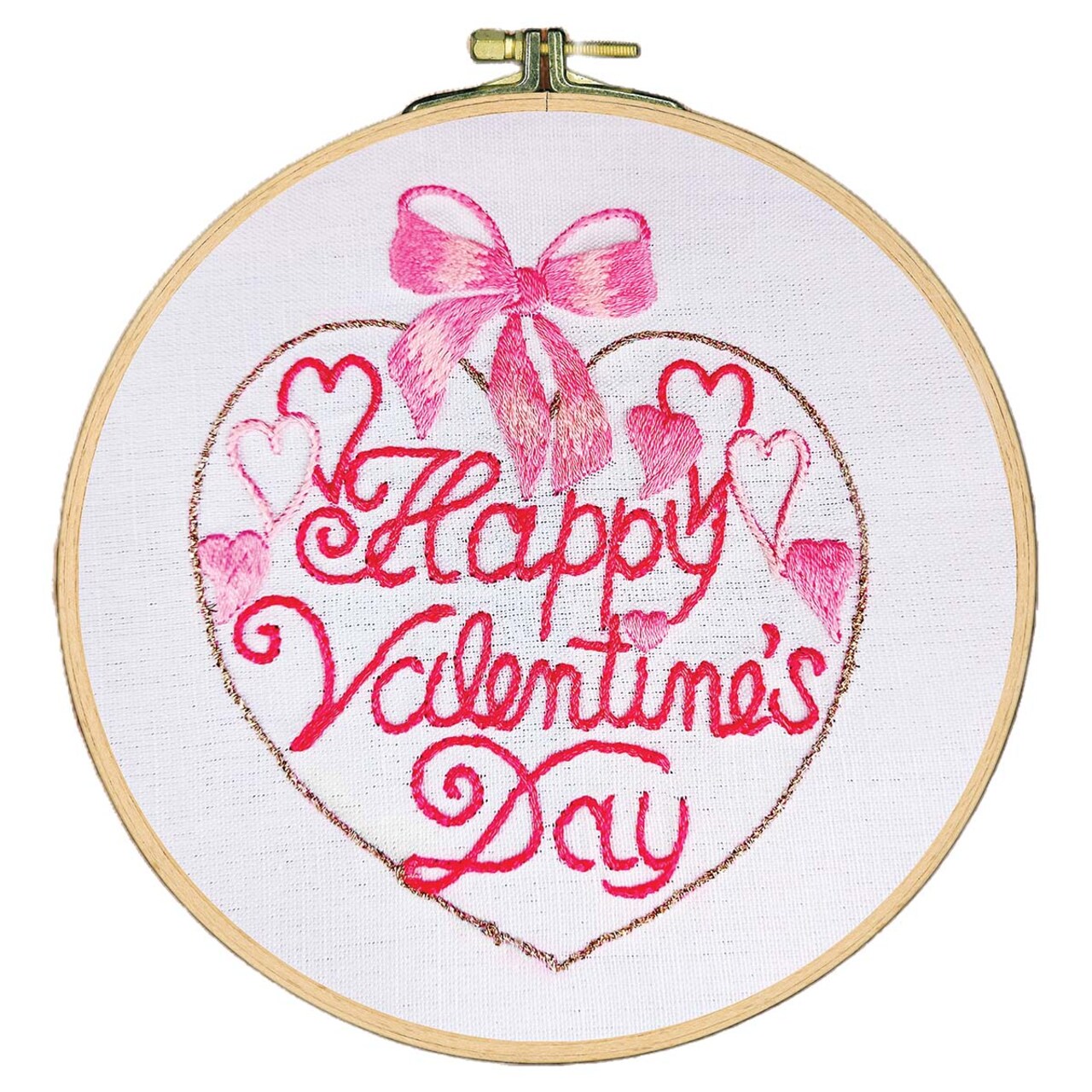 Craftways Happy Valentine s Hoop Stamped Embroidery Kit